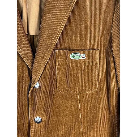 Vintage Lacoste Tan Corduroy Blazer | Dark Academia|Old Money, Preppy 90s|  XL - Picture 3 of 9